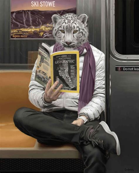 Half-human half-animal on the New York subway by Matthew Grabelsky