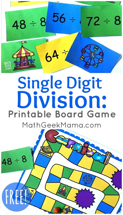 {FREE} Single Digit Division Game for Grades 3-5