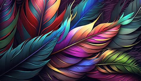 Premium AI Image | A colorful feather wallpaper with a black background and a colorful feather ...