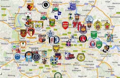 Map Of London Football Grounds