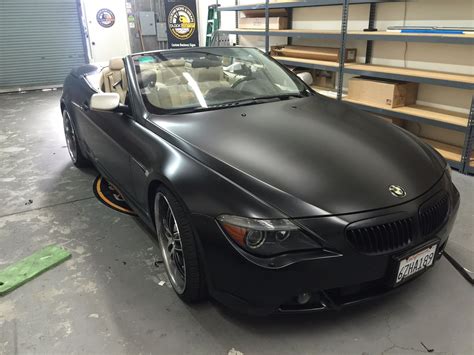 Vehicle Color Change – 13 – After – Satin Black BMW Convertible | Black Parrot Signs