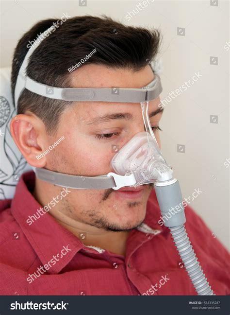 Young White Man Sleep Apnea Using Stock Photo 1563335287 | Shutterstock