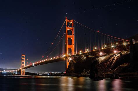 Golden Gate Bridge at Night Photograph by Tricio Photography - Pixels