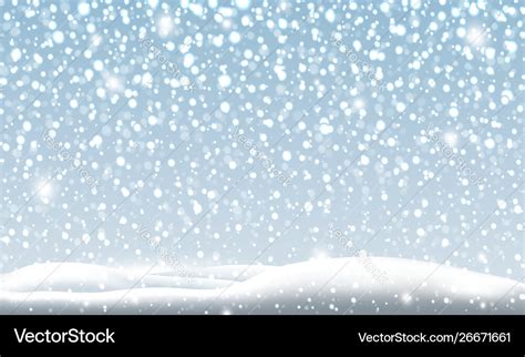 Snow falling in winter christmas background Vector Image