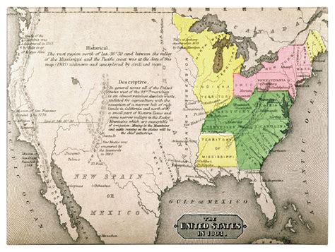 'Map of the United States, 1803' Canvas Art, 30" x 47" - Traditional - Prints And Posters - by ...