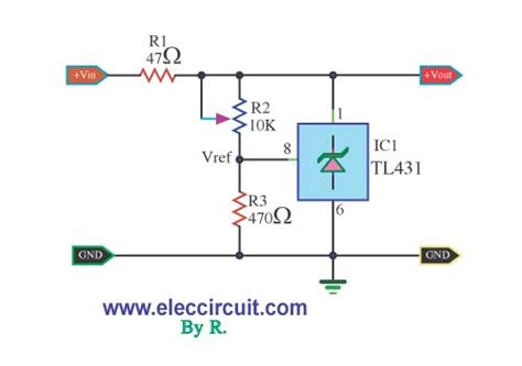 TL431 Regulator Adjustable Explanation and circuit | Electronic Circuits, Schematics Diagram ...