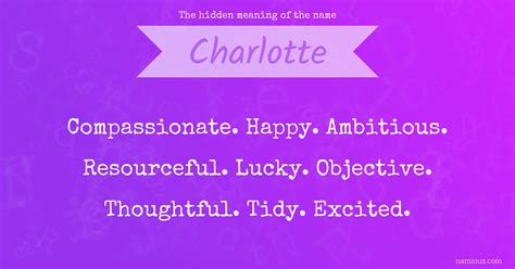 The hidden meaning of the name Charlotte | Namious