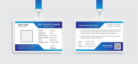 Blue school id card template design 6936001 Vector Art at Vecteezy