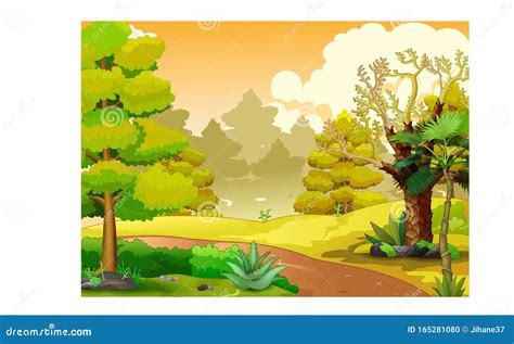 Cool Landscape Forest View Cartoon Royalty-Free Stock Image | CartoonDealer.com #168005284