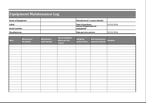 Equipment Maintenance Log Best Practices