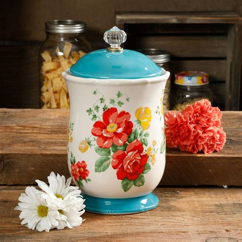 The Pioneer Woman Vintage Floral 10.3-Inch Canister - Walmart.com - Walmart.com