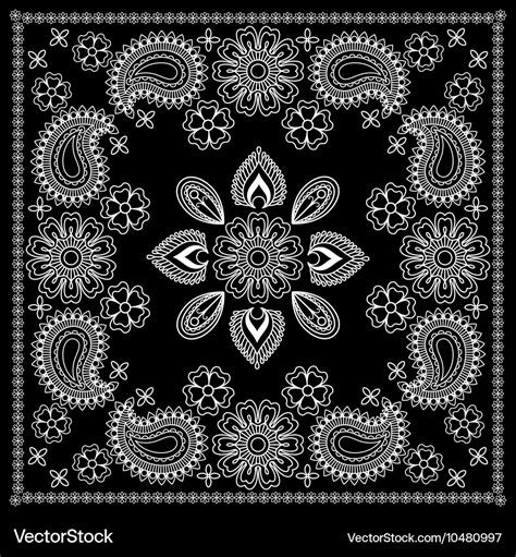 Bandana Pattern Vector Black And White