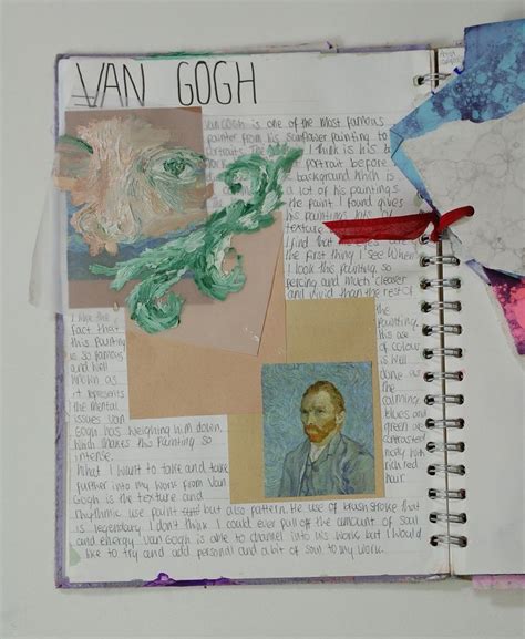 van gogh research sketchbook page.instagram-i3abellaa | Collage book, Sketch book, Art journal ...