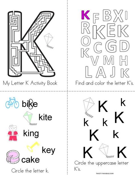 Letter K Activity Book - Twisty Noodle