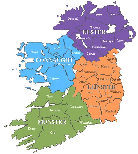 Outline Map Of Ireland Provinces