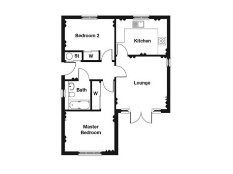 2 Bedroom Bungalow Floor Plan 2 Bedroom House Plans, 2 bedroom bungalow floor plans - Treesranch.com