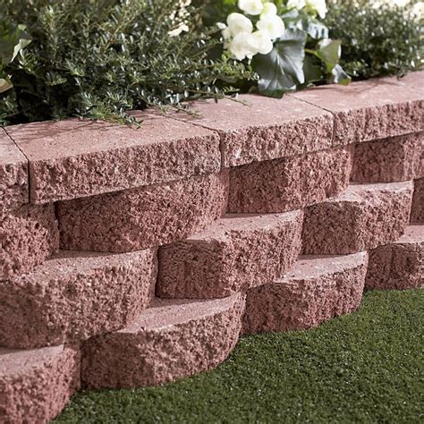 Basic Red Retaining Wall Block (Common: 4-in x 12-in; Actual: 4-in x 11.5-in) in the Retaining ...