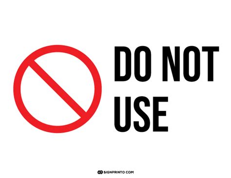 Download Do Not Use Sign Printable PDF