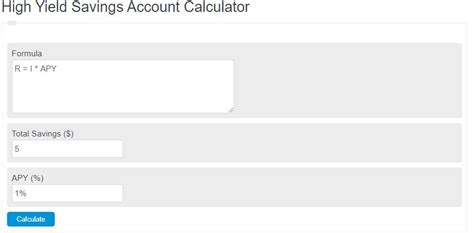 High Yield Savings Account Calculator - Calculator Academy