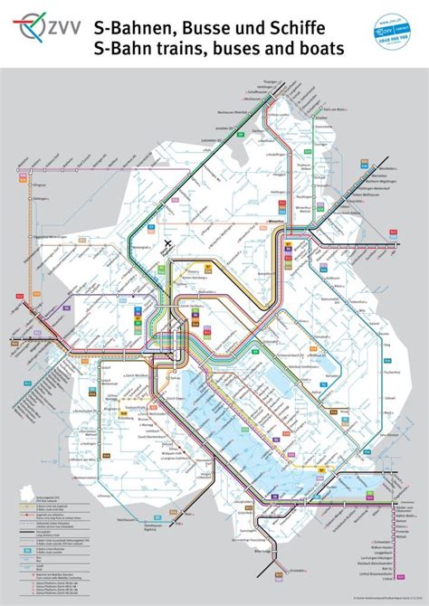 Zurich S Bahn Map PDF File download a printable Image File Official Website Link ZVV Network Map ...