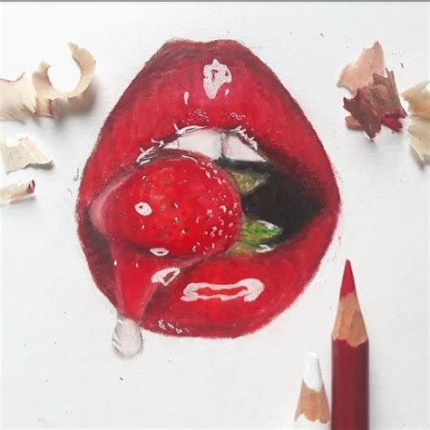 Strawberry lips 👄🍓 | Lips drawing, Strawberry drawing, Watermelon drawing