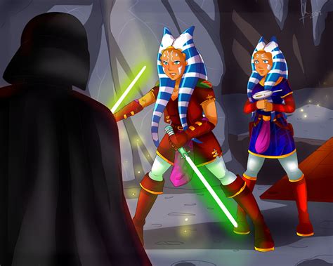 Ahsoka vs Darth Vader by Chyche on DeviantArt