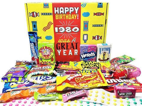 Buy RETRO CANDY YUM ~ 1980 44th Birthday Gift Box Assortment Nostalgic Candy from Childhood for ...