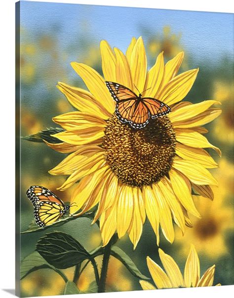 Sunflower, Butterflies Wall Art, Canvas Prints, Framed Prints, Wall Peels | Great Big Canvas