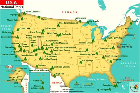 √ National Parks Usa Maps