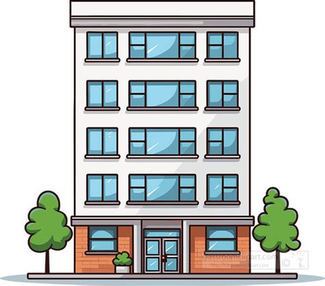 Architecture and Buildings Clipart-apartment building diverse community of residents