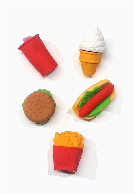 3D Fast Food Shape Cute Erasers Online India|Buy @Best Price