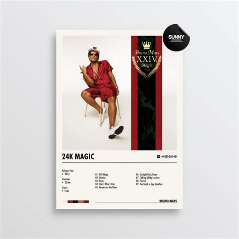 Bruno Mars - 24K Magic | Album Cover Poster – Sunny Designs Posters