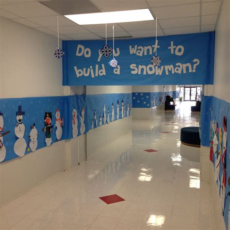 Groesbeck ISD, H.O. Whitehurst Elementary, Snowman hall decorations. | Winter classroom ...