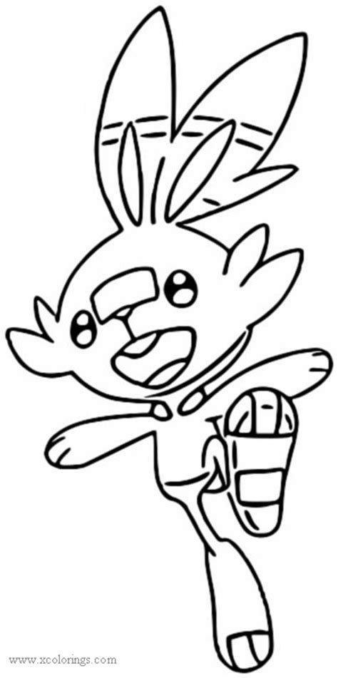 Scorbunny from Pokemon Sword and Shield Coloring Pages - XColorings.com