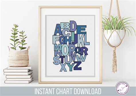 Modern Alphabet Cross Stitch pattern Cross Stitch Chart Baby | Etsy