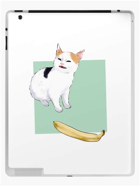 "He not like the banana - angery banana cat meme catto" iPad Case & Skin for Sale by mik kan ...