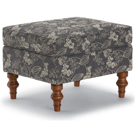 Best Home Furnishings Ottomans 0041 Ottoman with Turned Wood Feet | Baer's Furniture | Ottomans