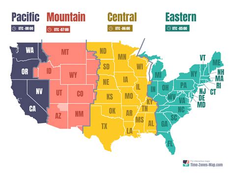 Free Printable Map Of The United States With Time Zones - Printable Online