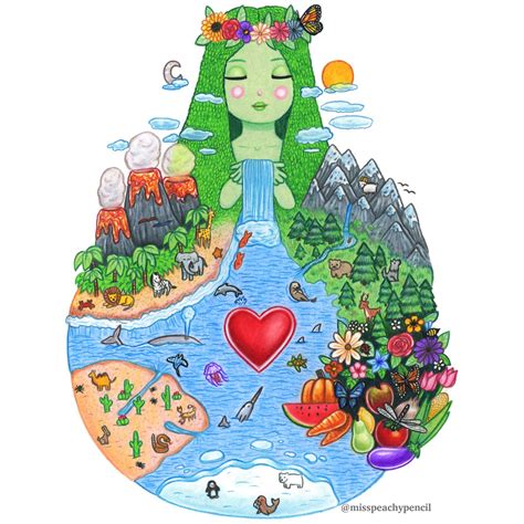 Mother Earth Drawing, Earth Day Drawing, Earth Drawings, Art Drawings For Kids, Art Drawings ...