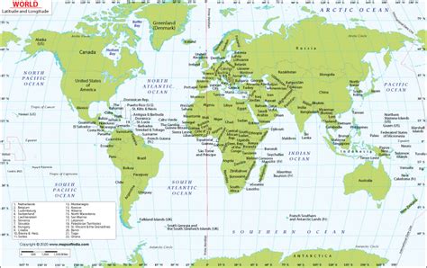 World Map Labeled Latitude And Longitude - Gennie Clementine