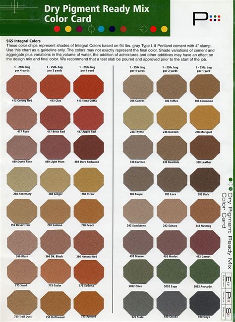 Solomon Integral Concrete Color Charts