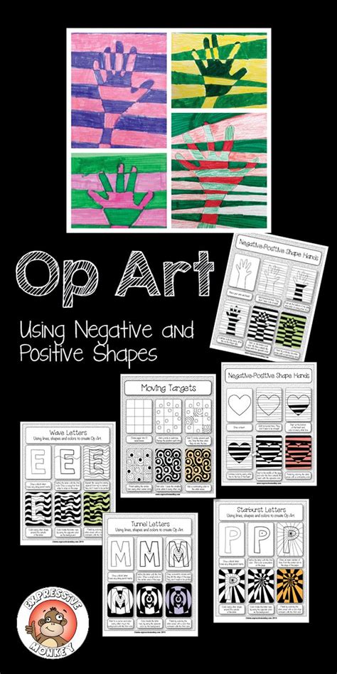 Op Art Using Positive and Negative Shapes... 6 lessons that will help you teach about Op Art ...