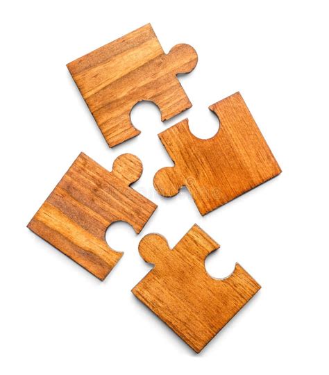 Wooden Jigsaw Puzzle, Pieces Of A Puzzle, Isolated On White Background Stock Photo - Image of ...