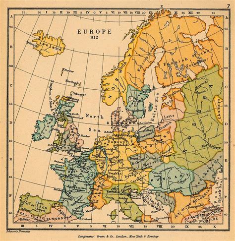 Map of Europe in 912 | Europe map, Map, European map