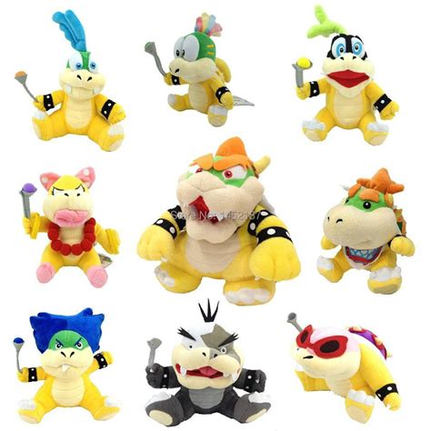 9X Super Mario Bros Plush King Bowser Kids Koopalings Koopa Baby Bowser Jr Larry Lemmy Ludwig ...