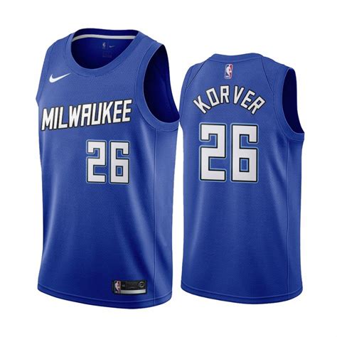 Men's Milwaukee Bucks #26 Kyle Korver 2021 City Edition Jersey blue