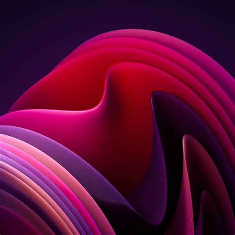 Windows 11 Wallpaper 4K, Flow, Dark Mode, Dark background, Pink, Abstract, #5747