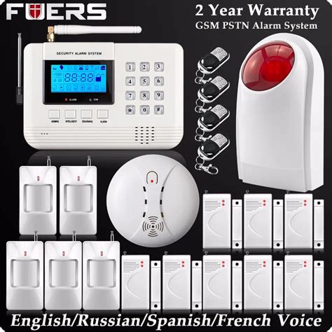 Wireless LCD GSM PSTN Home Alarm Security DIY Burglar House Fire Wireless Smoke Detector ...