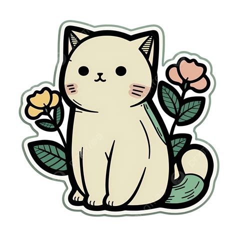 Cartoon Cute Cat Sticker Kitty, Cat Clipart, Cute Clipart, Cartoon Clipart PNG Transparent ...