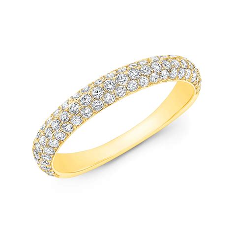 3 Row Micro Pave Wedding Band | Diamond Mansion